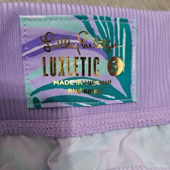Lilly Pulitzer Tropical Print Leggings in Purple and Green - Picture 5 of 14